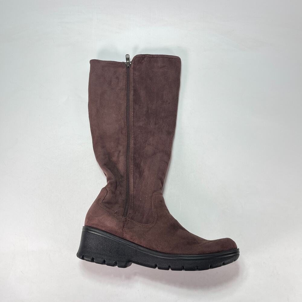 BZees Brandy Chicory Brown Faux Suede Washable Knee High Boots Women's Size 11M